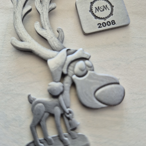 Silver Reindeer Ornament with MSM Tag - Picture 6 of 9